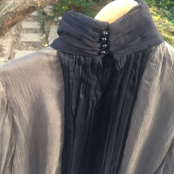 Zara Basic sheer brown/black top Medium - Picture 8 of 11